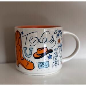 Starbucks Texas Lone Star Been There Series Ceramic Coffee Tea Mug Orange